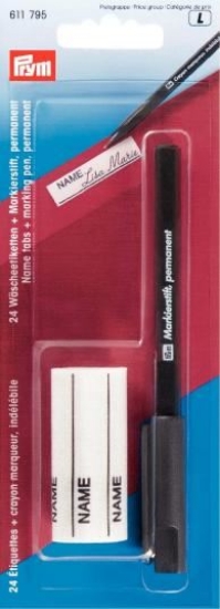 Immagine di 611795 Etichette adesive e matita marca-biancheria - 1 set
