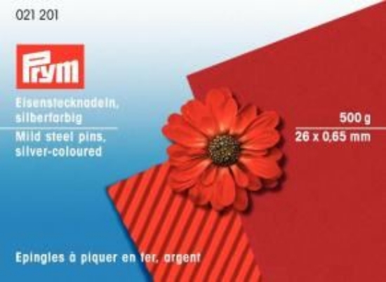 Immagine di 011201 Prym Spilli ottone No. 506 finitura anti ruggine argento 0,60 x 14 mm - 500 g