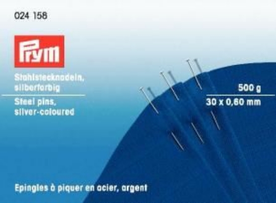 Immagine di 024158 Spilli acciaio temperato No. 6 EF argento 0,60 x 30 mm - 500 g