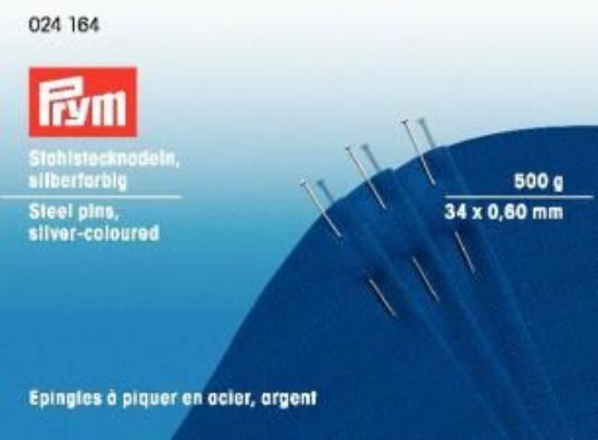 Immagine di 024164 Spilli acciaio temperato No. 8 EF argento 0,60 x 34 mm - 500 g