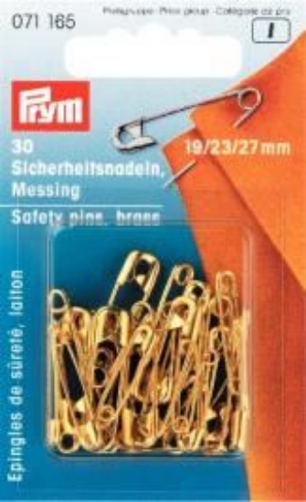 Immagine di 071165 Spille di sic.spirale ottone No.3/0,2/0,1 ass.oro 19/23/27mm - 30 pezzi