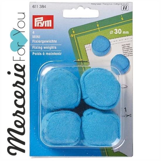 611384 Prym Pesi ferma tessuto diametro 30 mm blu azzurro - 4 pezzi