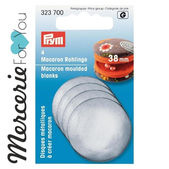 Prym 323700 Dischi metallo grezzo 'Macaron' 38mm - 4 pezzi