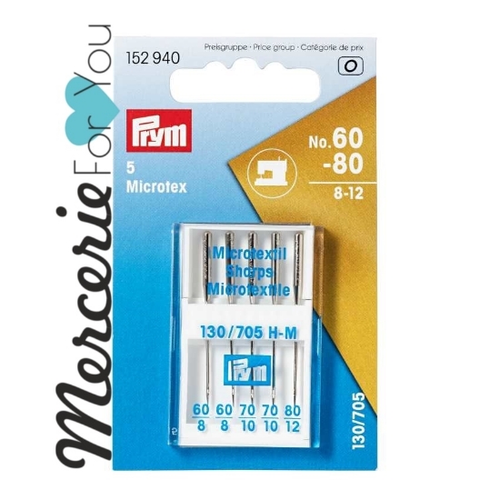 Prym 152940 Aghi 130/705 H-M MICROTEX 60-80mm - 5 pezzi