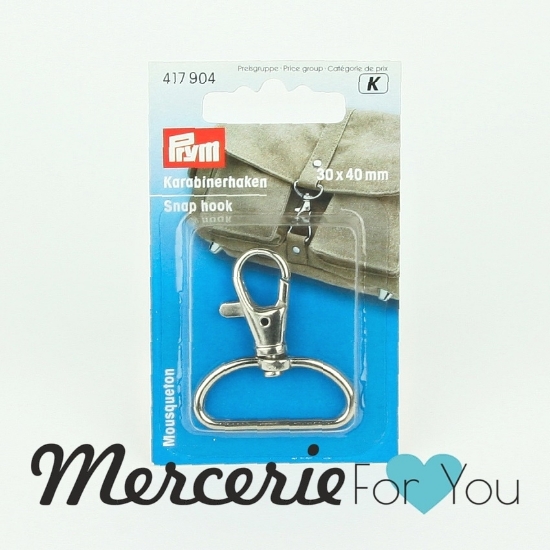 Prym 417904 Gancio con moschettone 30 x 40 mm in acciaio inossidabile  colore argento Adatto per borse, zaini, borse sportive, portachiavi e molto  altro.