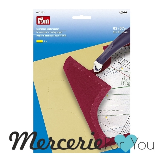 Prym 610643 Carta copiativa per ricalco col. giallo - 2 fogli da 82x57 cm