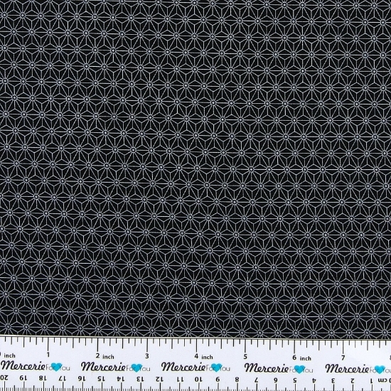 Cotone americano nero geometrico 