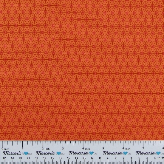 Tessuto americano arancione con tema geometrico