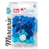 Prym  393060 Bottoni a pressione Colour Snap collezione Prym Love bustina da 30 pezzi a forma di Stella in tre colori assortiti: azzurro, blu e blu navy - 12.4 mm.