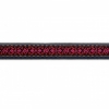 957456 Prym nastro elastico decorativo per cinture con trama a fiore - colore rosso/rosa – alto 25 mm – vendita al metro.