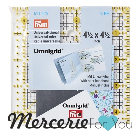 611473 Prym Omnigrid Regolo universale 4,5 x 4,5 pollici con diagonali