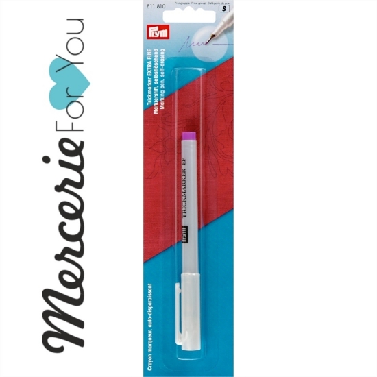 611810 Prym Magic Marker punta extra- fine- colore viola - 1 pezzo. Il pennarello cancellabile 611810 di Prym è particolarmente utile per tracciare segni che non devono essere visibili, una volta che il patchwork, la trapuntatura, la cucitura o il ricamo sono terminati.