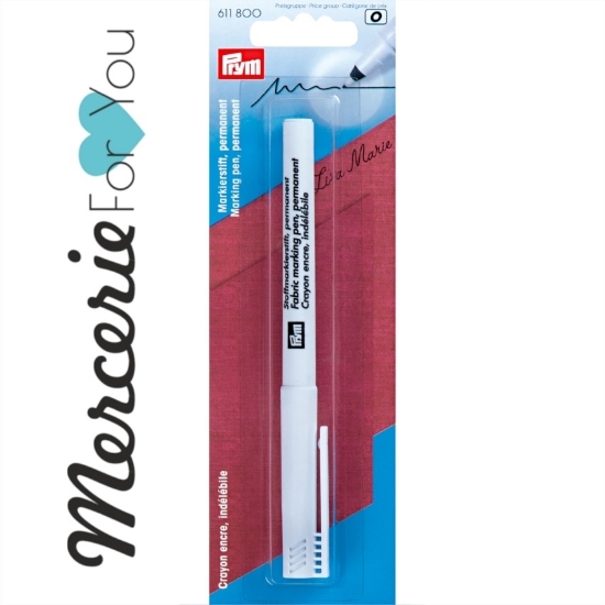 611800 Prym Pennarello per tessuto punta extra-fine, permanente, colore nero- 1 pezzo. Il pennarello Prym 611800 per marcatura permanente è adatto per tracciare linee molto fini su tessuti chiari e scuri.