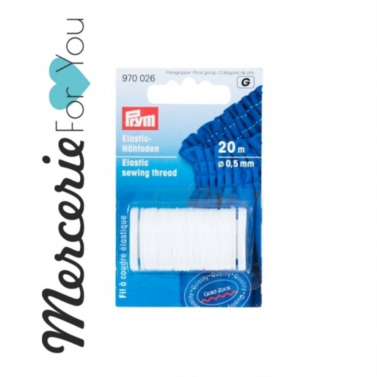 970026 Prym filo da cucire elastico Ø 0,5 mm bianco - 20 m.