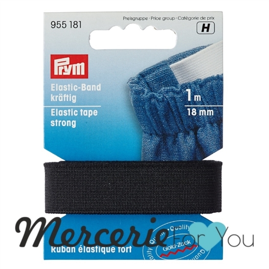 955181 Prym nastro elastico resistente - altezza 18 mm nero - conf. 1 m