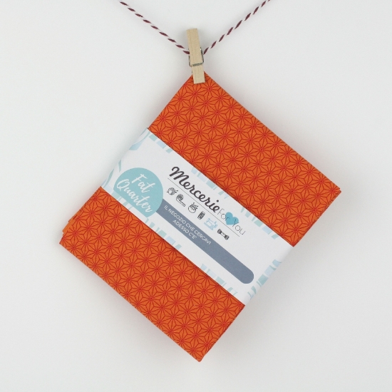 Fat quarter arancio con motivo geometrico