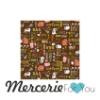 Tessuto Fat Quarter cotone americano WildFlower Farm con animali: TAGLIO 45x55 cm