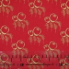 Fat Quarter col.Revive Cotone Americano rosso con fiori dorati - 1 taglio 45x55 cm.