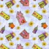 Fat Quarter BirdHouse Garden tessuto fantasia -  1 taglio 45x55 cm