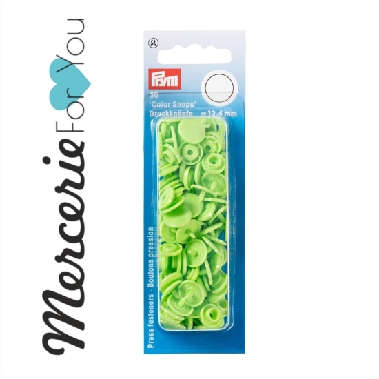 393144 Prym Bott. automatici ColorSnaps Ø12,4 mm colore verde mela - 30 pezzi