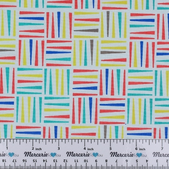 Cotone americano The Craft Cotton Company collezione Geo Pop fantasia a righe colorate - 1 taglio di tessuto 50x110 cm