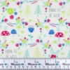 Fat Quarter Cotone americano collezione Into the Woods fantasia con alberelli su fondo bianco - 1 taglio 45x55 cm.