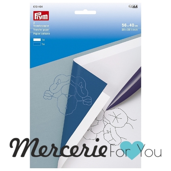 Prym 610464 Carta trasferibile bianco/blu - 2 fogli da 56x40 cm