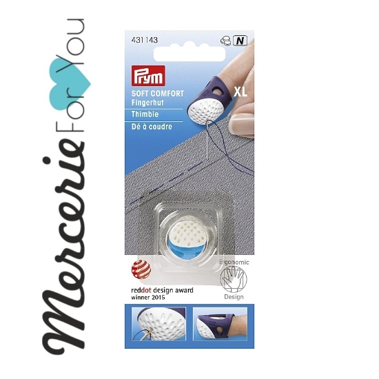 Prym 431143 - Ditale ergonomico in plastica e silicone Soft Comfort. Misura X-Large