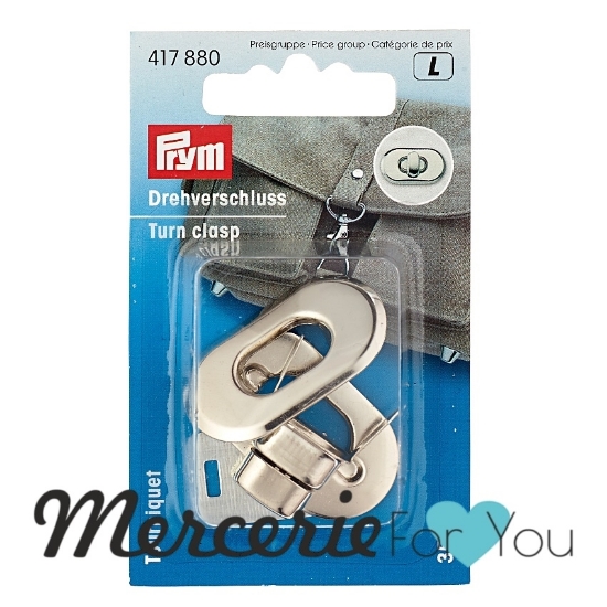 417880 Prym Set chiusura con fermaglio girevole per borse argento 35mm