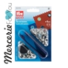 Prym 542410 Occhielli con rondelle ottone 5 mm argento - 40 pezzi