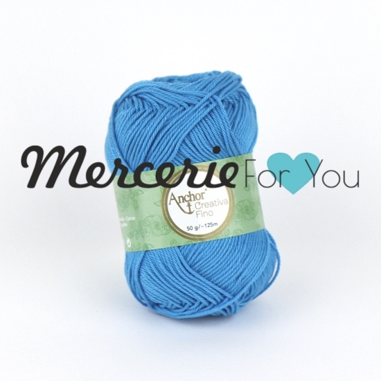 Cotone Anchor Creativa Fino Colore 0384 - Blu Azzurro - gomitolo da 50gr  - Art. 4620004