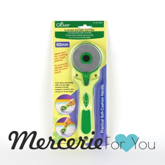 Clover 7502 - Taglierina 60mm Rotary Cutter con lama da 60 mm. Impugnatura ergonomica