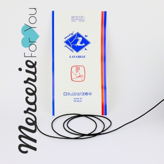Cordoncino elastico tubolare Ø 2 mm bianco lavabile 95° -  vendita al metro Prodotto made in italy Marchio Ratti certificato
