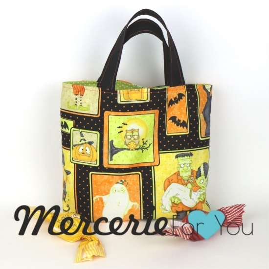 Borsa cotone americano halloween multicolore