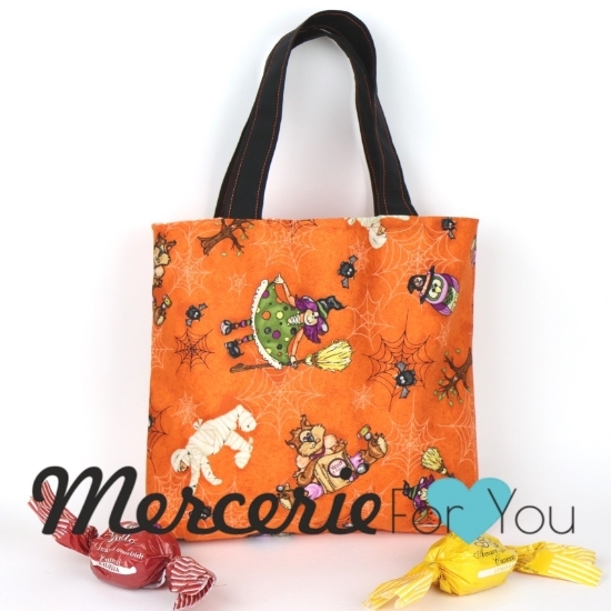 Borsa cotone americano halloween arancione