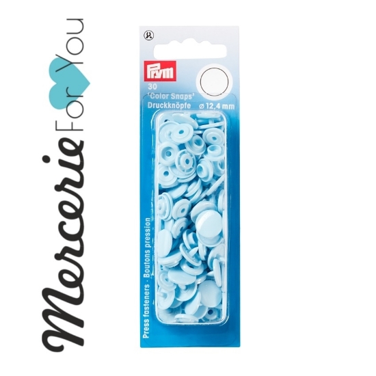 Prym 393120 Bottoni automatici ColorSnaps Ø12,4 blu azzurro - 30 pezzi