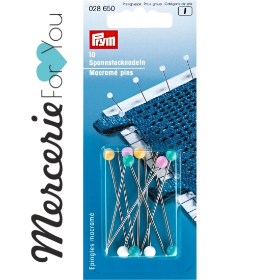 Prym 028650 Spilli per macramè in acciaio 1,15 x 55 mm -  cartina da 10 pezzi