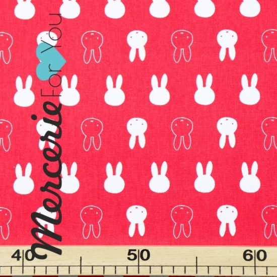 Tessuto in cotone americano Miffy 2453-02 Silhouette su fondo fucsia - h 110 cm vendita al metro