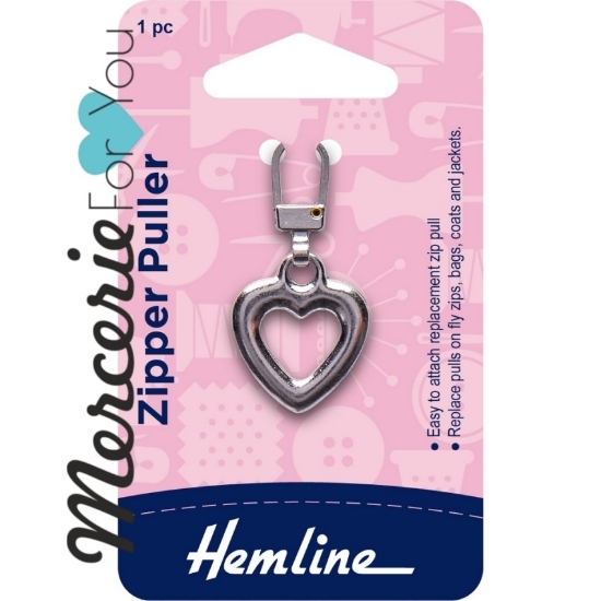 Hem Line 164.03 - Tiretto per cerniera in metallo a forma di cuore