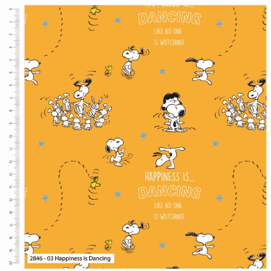 Tessuto in cotone Happiness is Dancing - Collezione Peanuts The Craft Cotton Co