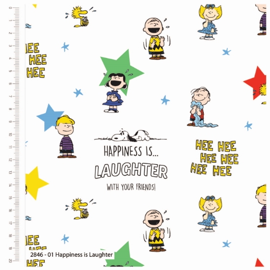 Tessuto in cotone Happiness is Laughter - Collezione Peanuts - The Craft Cotton Company 2846-01