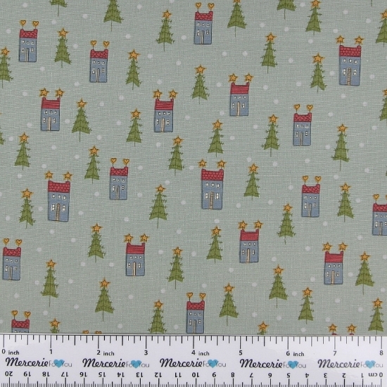 Cotone Americano collezione Home for Christmas Henry Glass Fabrics 2071-11 - vendita al metro. h. 110 cm Designer: Anni Downs of Hatched and Patched