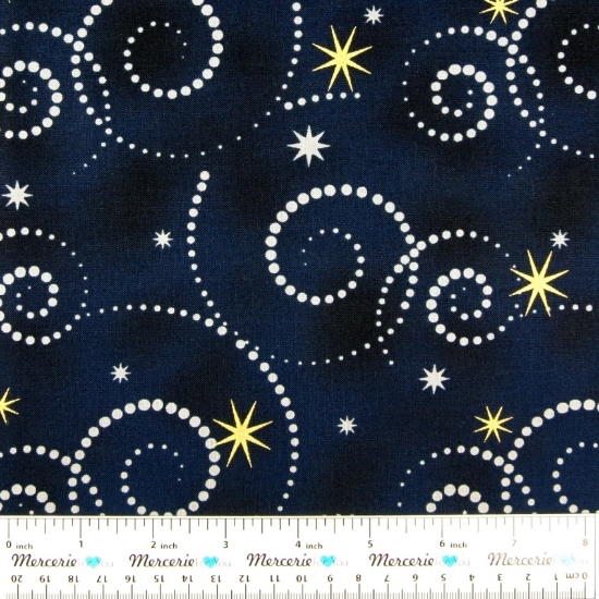 Tessuto Starlight Cotone americano 4594-018 Stof Fabrics - Vendita al metro 100% Cotone americano di alta qualità. Nuova collezione tessuti natalizi Starlight di Stof Fabrics.