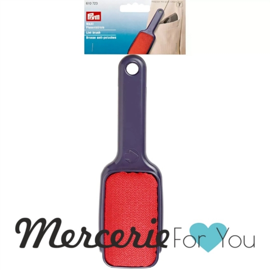 Prym 610723 Spazzola per tessuti con manico e doppio cuscinetto leva pelucchi. 1 Pezzo dimensioni: 6,5 cm x 23,5 cm