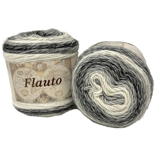 Flauto by Silke - Gomitolo di caldo cotone sfumato 100gr 125 mt - colore 078  65% Cotone 35% Acrilico