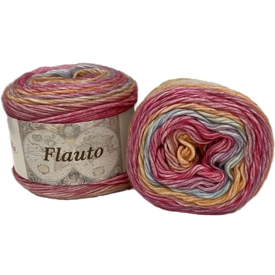 Flauto by Silke - Gomitolo di caldo cotone sfumato 100gr 125 mt - colore 081  65% Cotone 35% Acrilico
